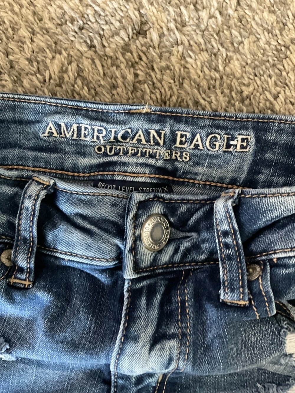 American Eagle Outfitters Hi-Rise Shortie Distressed Jean Shorts - Picture 3 of 6